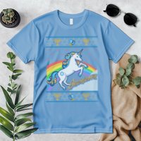 Funny Jewnicorn Unicorn Ugly Hanukkah Sweater Premium T-Shirt