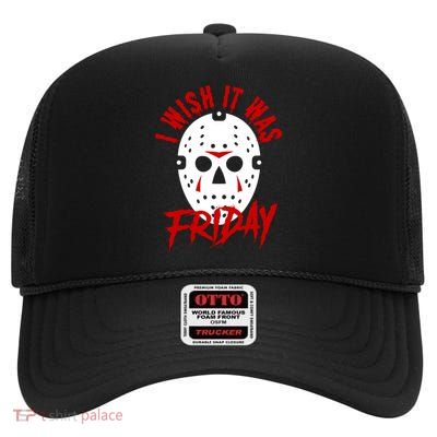 Friday Jason Voorhees Horror Movie Mask Halloween High Crown Mesh Back Trucker Hat