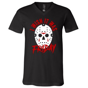 Friday Jason Voorhees Horror Movie Mask Halloween V-Neck T-Shirt