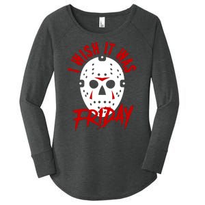 Friday Jason Voorhees Horror Movie Mask Halloween Women's Perfect Tri Tunic Long Sleeve Shirt