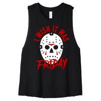 Friday Jason Voorhees Horror Movie Mask Halloween Women's Racerback Cropped Tank