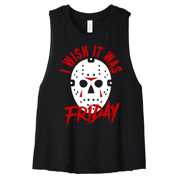 Friday Jason Voorhees Horror Movie Mask Halloween Women's Racerback Cropped Tank