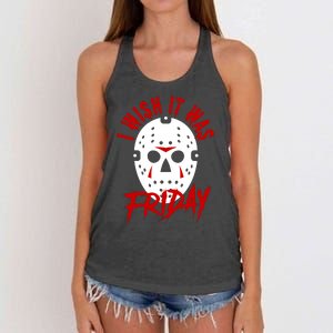 Friday Jason Voorhees Horror Movie Mask Halloween Women's Knotted Racerback Tank