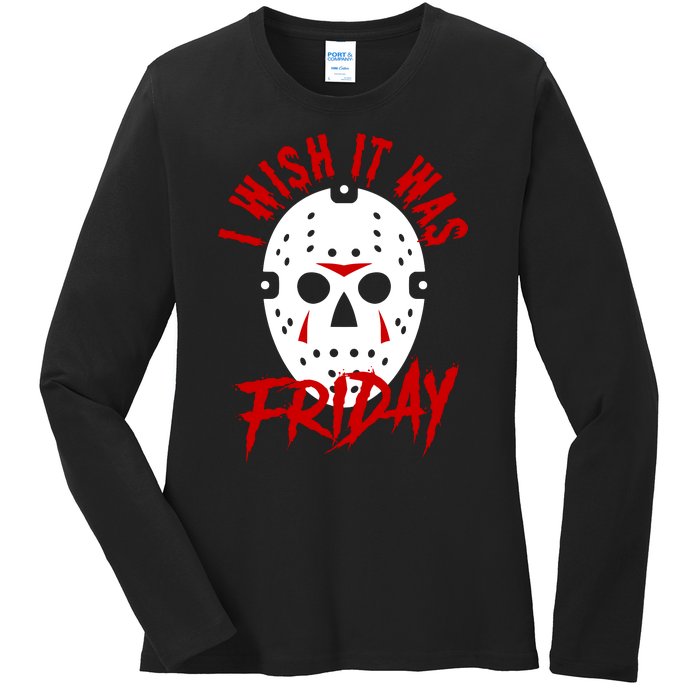 Friday Jason Voorhees Horror Movie Mask Halloween Ladies Long Sleeve Shirt