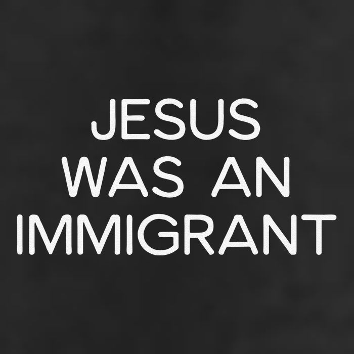 Funny Jesus Was An Immigrant Faith Jesus Christian 7 Panel Mesh Trucker Snapback Hat