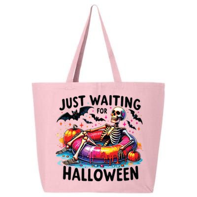 Funny Just Waiting For Halloween Skeleton Spooky Vibe Summer 25L Jumbo Tote