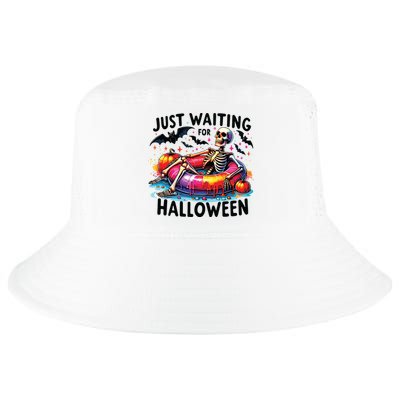 Funny Just Waiting For Halloween Skeleton Spooky Vibe Summer Cool Comfort Performance Bucket Hat