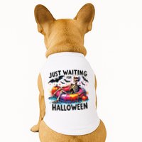 Funny Just Waiting For Halloween Skeleton Spooky Vibe Summer Doggie Tank