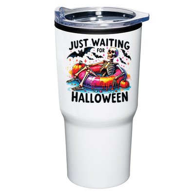 Funny Just Waiting For Halloween Skeleton Spooky Vibe Summer Tumbler