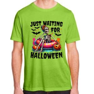 Funny Just Waiting For Halloween Skeleton Spooky Vibe Summer Gift Adult ChromaSoft Performance T-Shirt