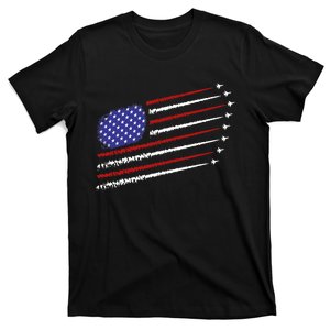 Fighter Jets With Usa American Flag 4th Of July Celebration T-Shirt