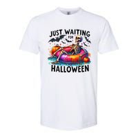 Funny Just Waiting For Halloween Skeleton Spooky Vibe Summer Softstyle CVC T-Shirt