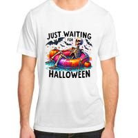 Funny Just Waiting For Halloween Skeleton Spooky Vibe Summer Adult ChromaSoft Performance T-Shirt