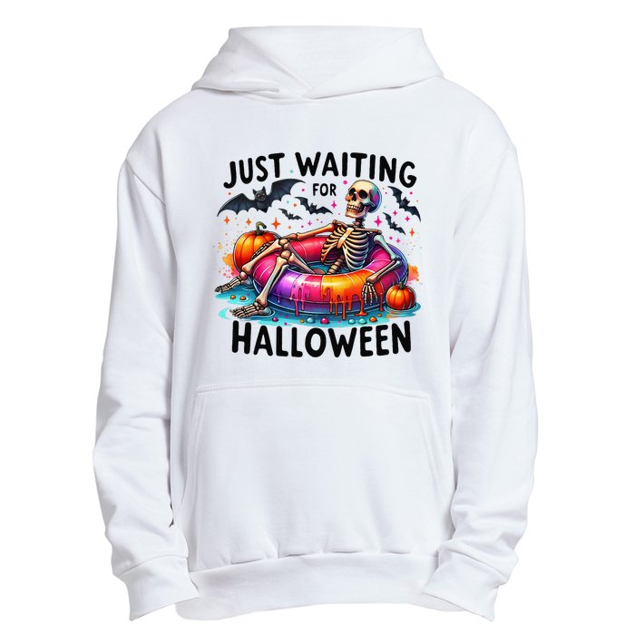 Funny Just Waiting For Halloween Skeleton Spooky Vibe Summer Urban Pullover Hoodie