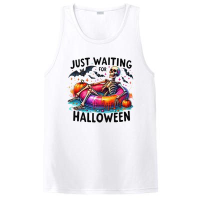 Funny Just Waiting For Halloween Skeleton Spooky Vibe Summer PosiCharge Competitor Tank