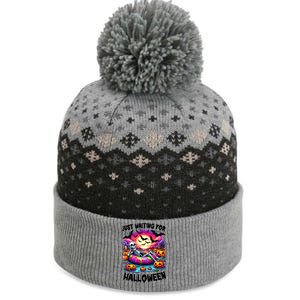 Funny Just Waiting For Halloween Skeleton Spooky Vibe Gift The Baniff Cuffed Pom Beanie