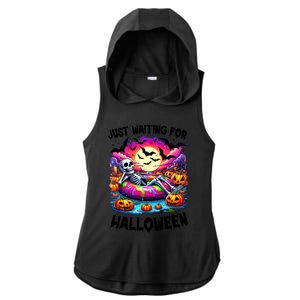 Funny Just Waiting For Halloween Skeleton Spooky Vibe Gift Ladies PosiCharge Tri-Blend Wicking Draft Hoodie Tank