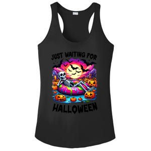 Funny Just Waiting For Halloween Skeleton Spooky Vibe Gift Ladies PosiCharge Competitor Racerback Tank