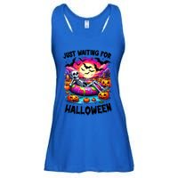 Funny Just Waiting For Halloween Skeleton Spooky Vibe Gift Ladies Essential Flowy Tank