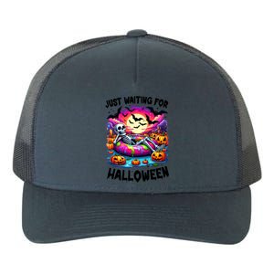 Funny Just Waiting For Halloween Skeleton Spooky Vibe Gift Yupoong Adult 5-Panel Trucker Hat