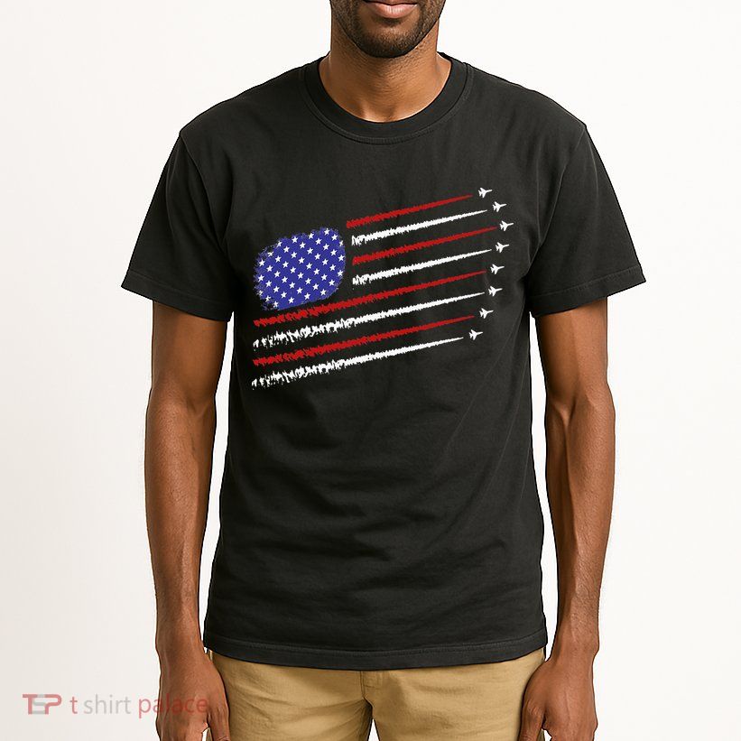 Fighter Jets With USA American Flag 4th Of July Celebration Tall T-Shirt