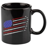 Fighter Jets With USA American Flag 4th Of July Celebration 11oz C Handle Ceramic Mug