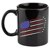 Fighter Jets With USA American Flag 4th Of July Celebration 11oz C Handle Ceramic Mug