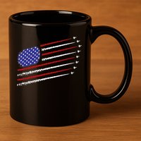 Fighter Jets With USA American Flag 4th Of July Celebration 11oz C Handle Ceramic Mug