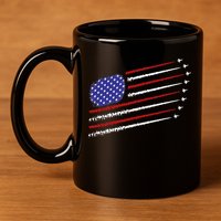 Fighter Jets With USA American Flag 4th Of July Celebration 11oz C Handle Ceramic Mug