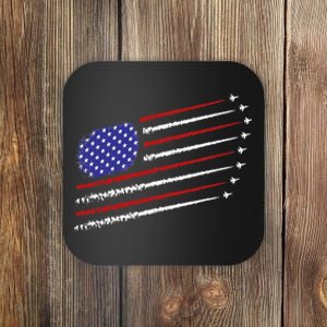 Fighter Jets With USA American Flag 4th Of July Celebration Coaster