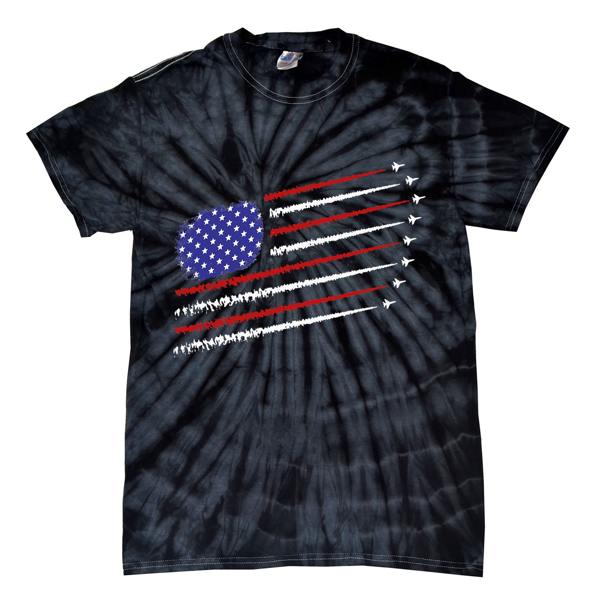 Fighter Jets With USA American Flag 4th Of July Celebration Tie-Dye T-Shirt