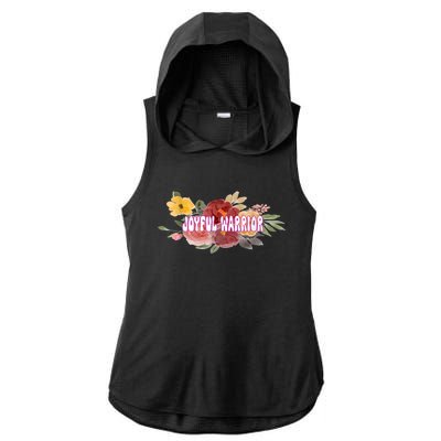 Floral Joyful Warrior For Kamala Harris Walz Madam President Ladies PosiCharge Tri-Blend Wicking Draft Hoodie Tank