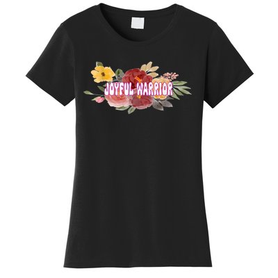 Floral Joyful Warrior For Kamala Harris Walz Madam President Women's T-Shirt