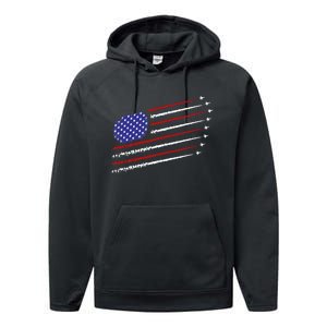 Fighter Jets With Usa American Flag Performance Fleece Hoodie