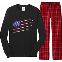 Fighter Jets With Usa American Flag Long Sleeve Pajama Set