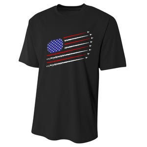 Fighter Jets With Usa American Flag Performance Sprint T-Shirt