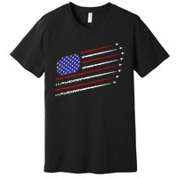 Fighter Jets With Usa American Flag Premium T-Shirt