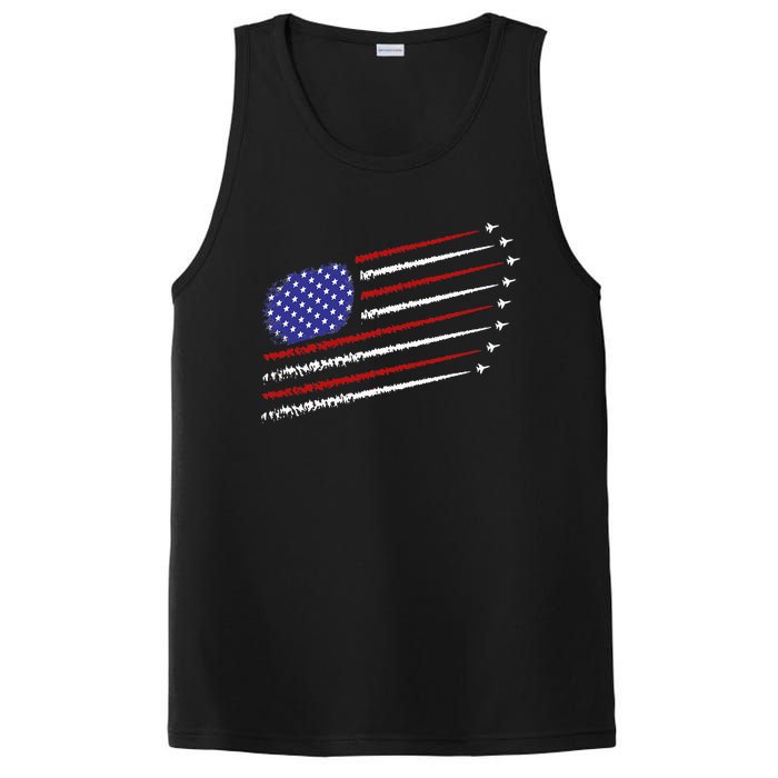 Fighter Jets With Usa American Flag PosiCharge Competitor Tank