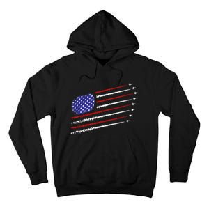 Fighter Jets With Usa American Flag Tall Hoodie