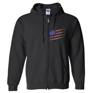 Fighter Jets With Usa American Flag Full Zip Hoodie