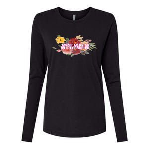 Floral Joyful Warrior For Kamala Harris Walz Madam President Womens Cotton Relaxed Long Sleeve T-Shirt