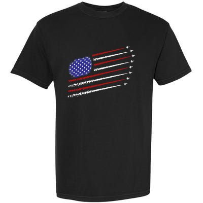 Fighter Jets With Usa American Flag Garment-Dyed Heavyweight T-Shirt