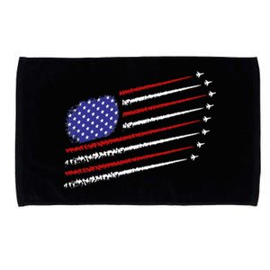 Fighter Jets With Usa American Flag Microfiber Hand Towel