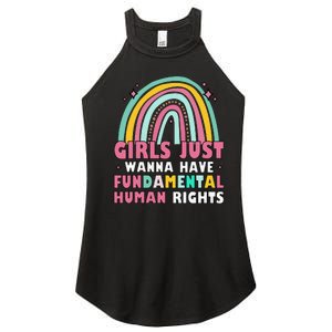 Feminists Just Wanna Have Fundamental Rights Rainbow Women's Perfect Tri Rocker Tank