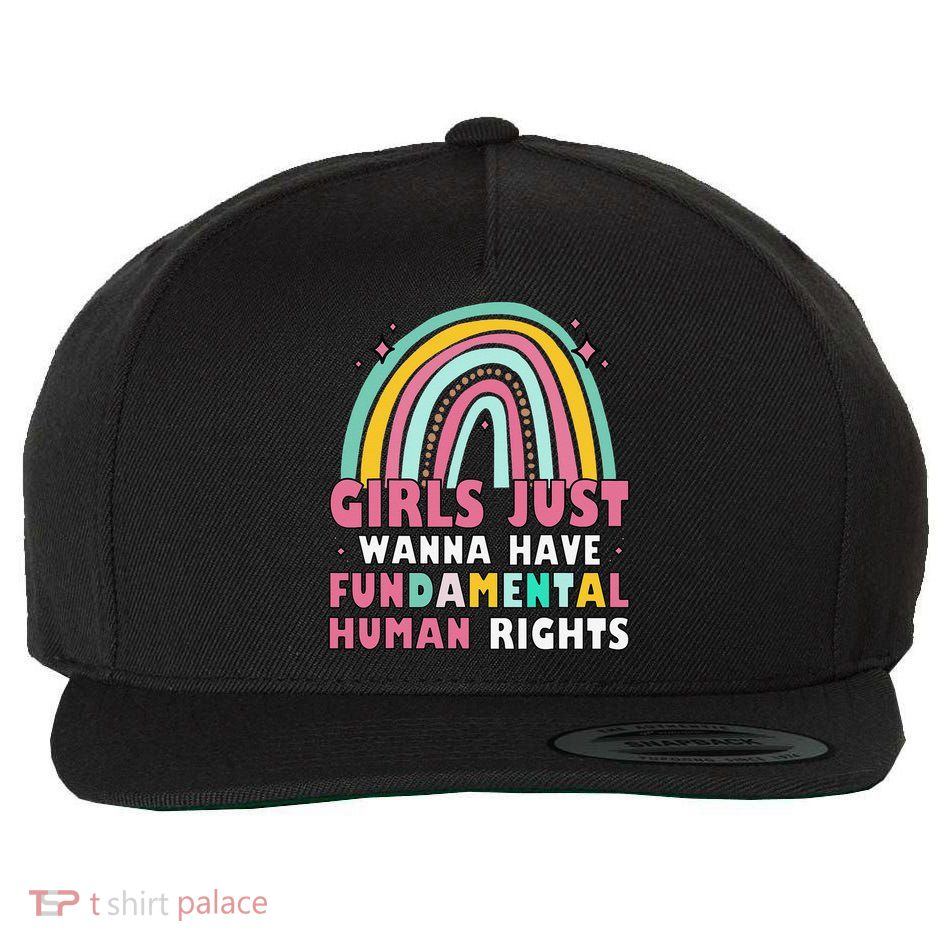 Feminists Just Wanna Have Fundamental Rights Rainbow Wool Snapback Cap