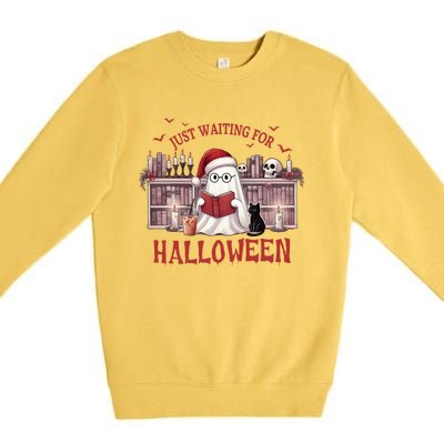 Funny Just Waiting For Halloween Gift Premium Crewneck Sweatshirt