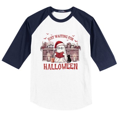 Funny Just Waiting For Halloween Gift Baseball Sleeve Shirt