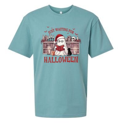 Funny Just Waiting For Halloween Gift Sueded Cloud Jersey T-Shirt