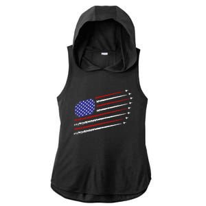 Fighter Jets With Usa American Flag 4th Of July Celebration Ladies PosiCharge Tri-Blend Wicking Draft Hoodie Tank