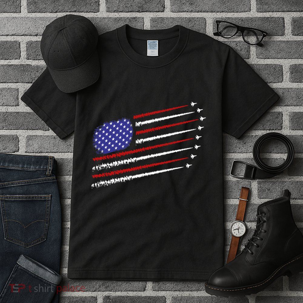 Fighter Jets With Usa American Flag 4th Of July Celebration Tall T-Shirt
